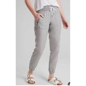 Athleta Women's Sz 4 Cabo Linen Jogger Pants In Osprey Gray Athletic Pants